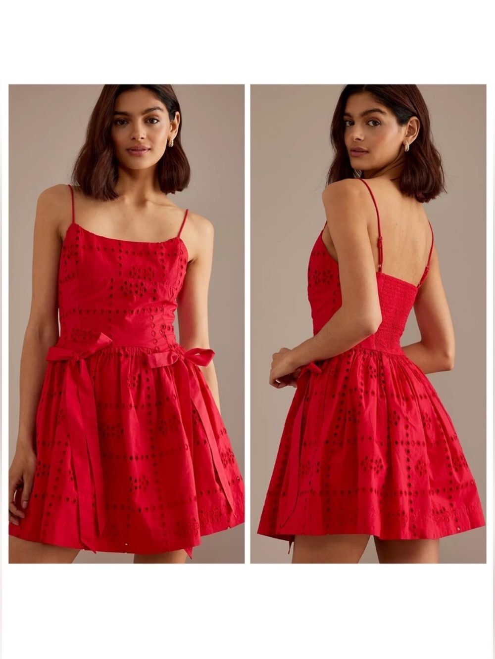 Damson Madder Penelope Mini Spaghetti-Strap Eyelet Dress Free People US sz 4